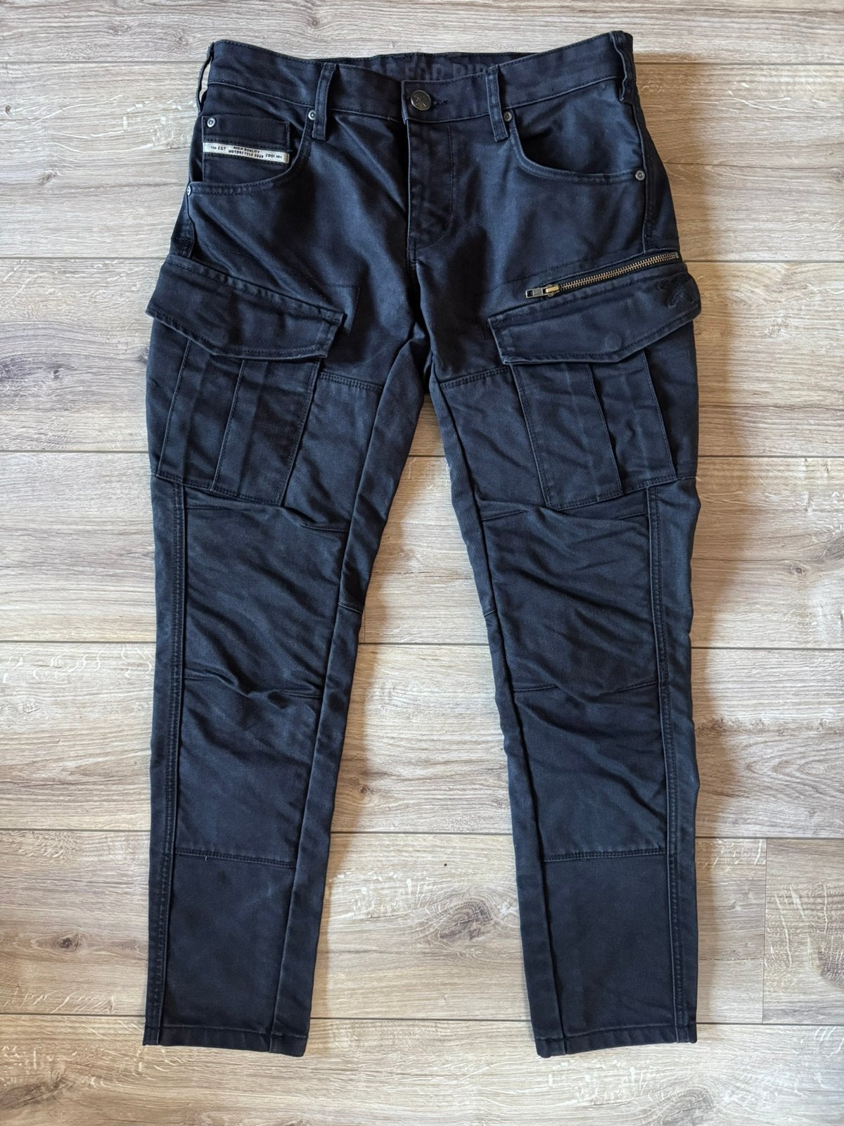 John Doe Stroker Cargo motorjeans AAA zwart 30/32, Motoren, Ophalen of Verzenden, Tweedehands, Broek | textiel