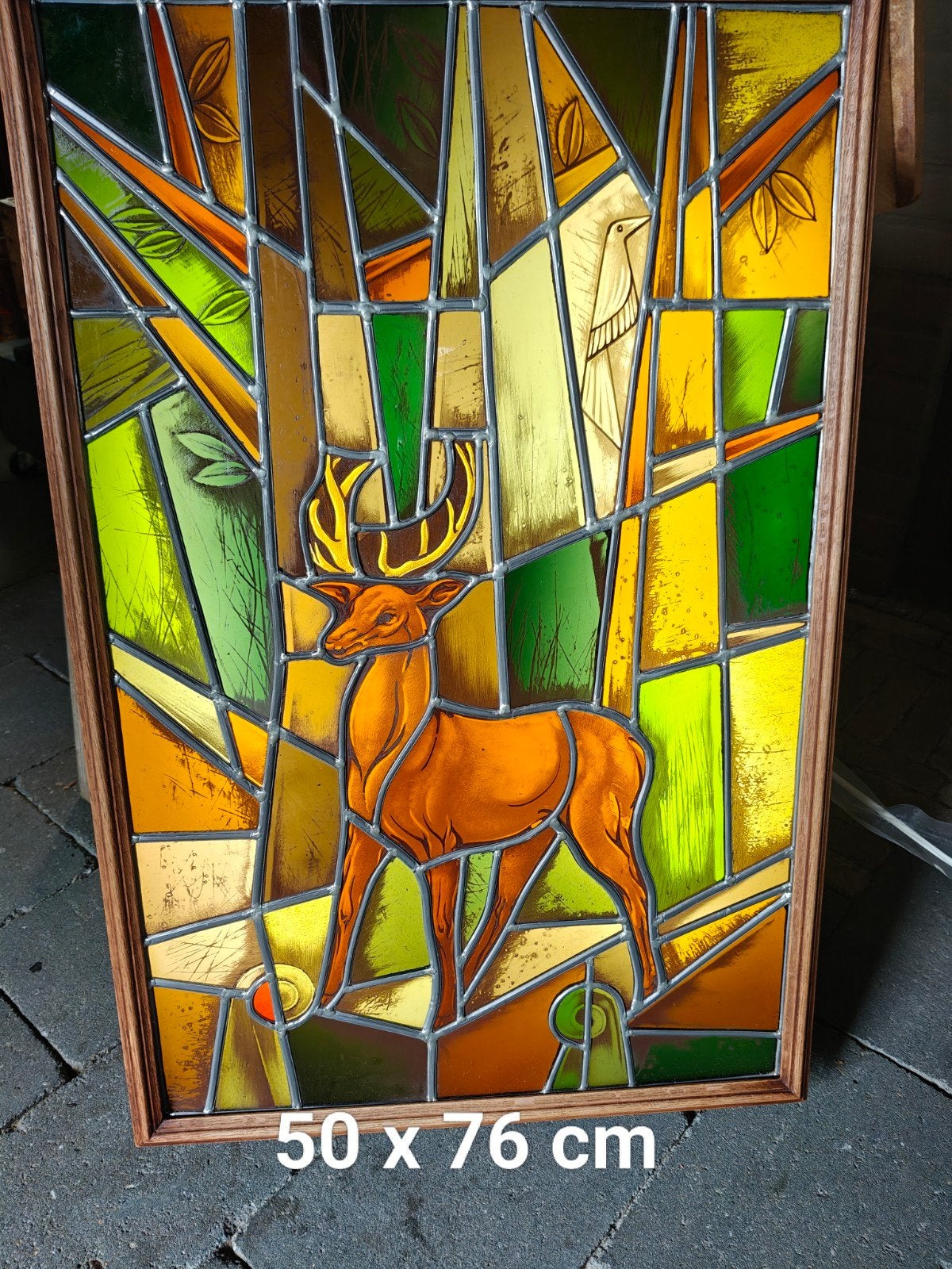 Gebrandschilderd glas in lood.zeermooi izgs, Antiek en Kunst, Ophalen