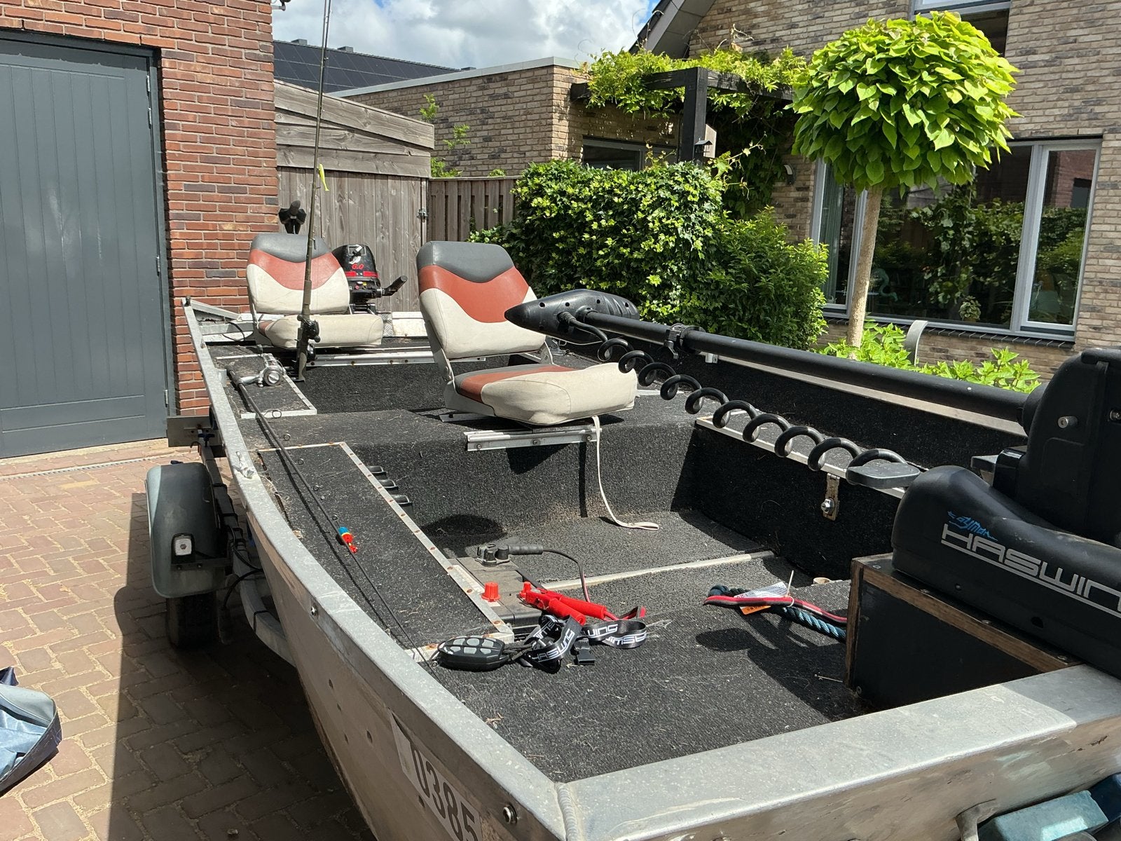 Aluminium Visboot met Mercury 6 pk bbm., Ophalen, Overige merken, Gebruikt, Met afstandsbediening