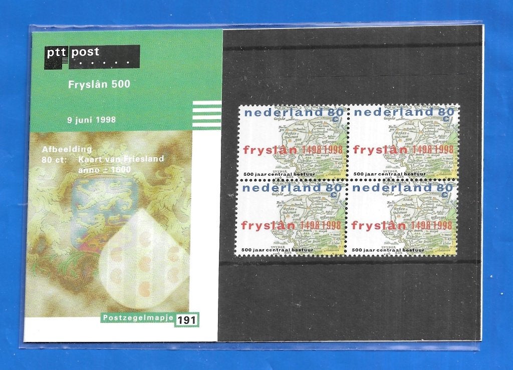 Postzegelmapje 191 - Fryslân 500 1998, Ophalen of Verzenden, Na 1940, Postfris