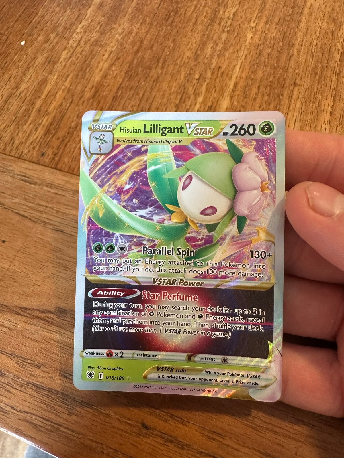 Hisuian Lilligant VSTAR Pokémon kaart (018/189), Ophalen of Verzenden, Zo goed als nieuw, Losse kaart
