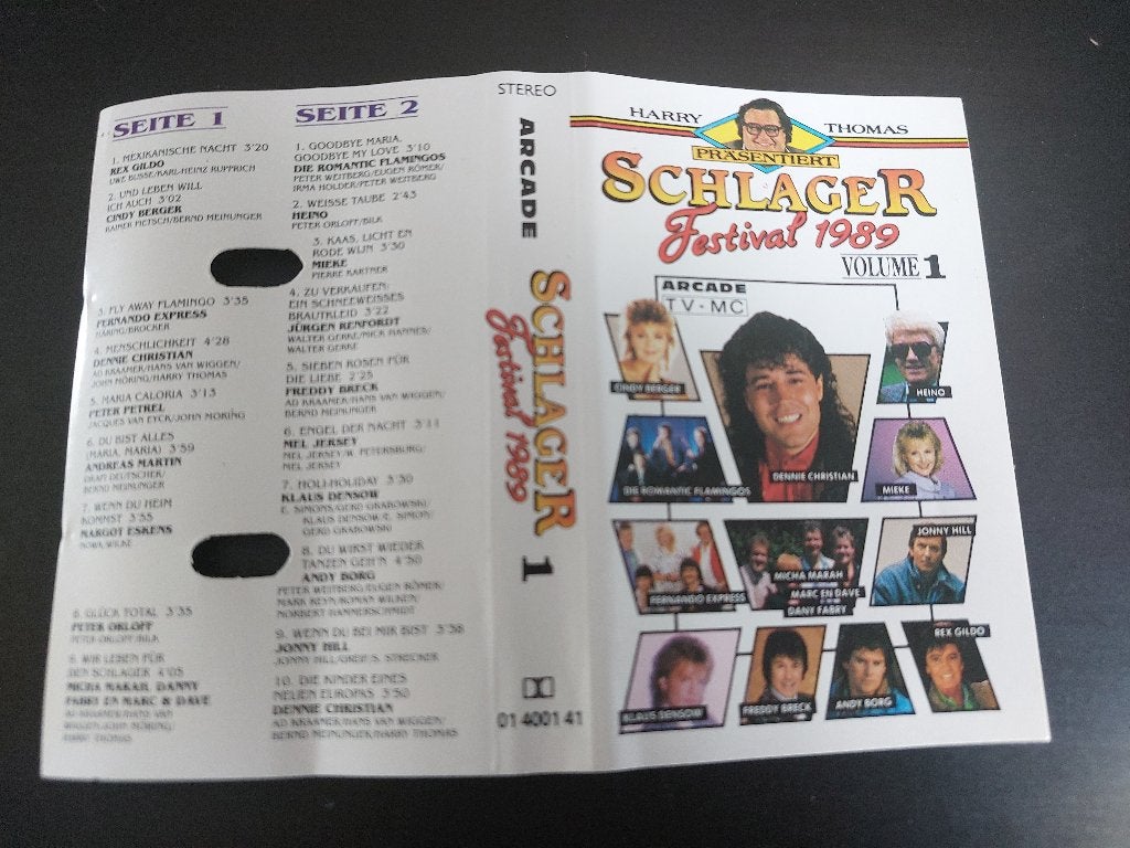 HARRY THOMAS - SCHLAGER FESTIVAL 1989 VOLUME 1 (MC), Ophalen of Verzenden, Zo goed als nieuw, Origineel, 1 bandje