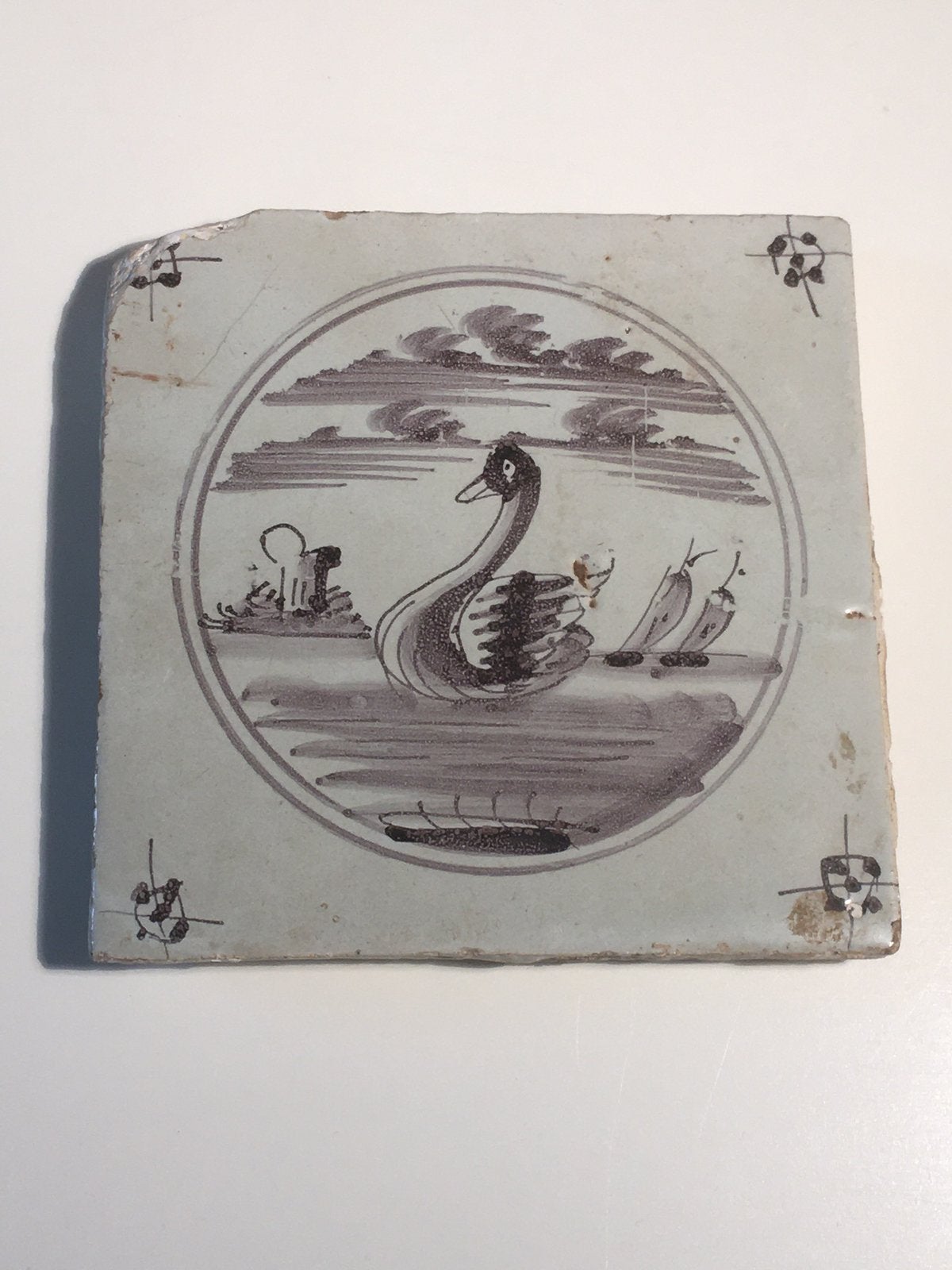 Antieke Tegel Zwaan ( in Hilversum ), Antiek en Kunst, Ophalen of Verzenden