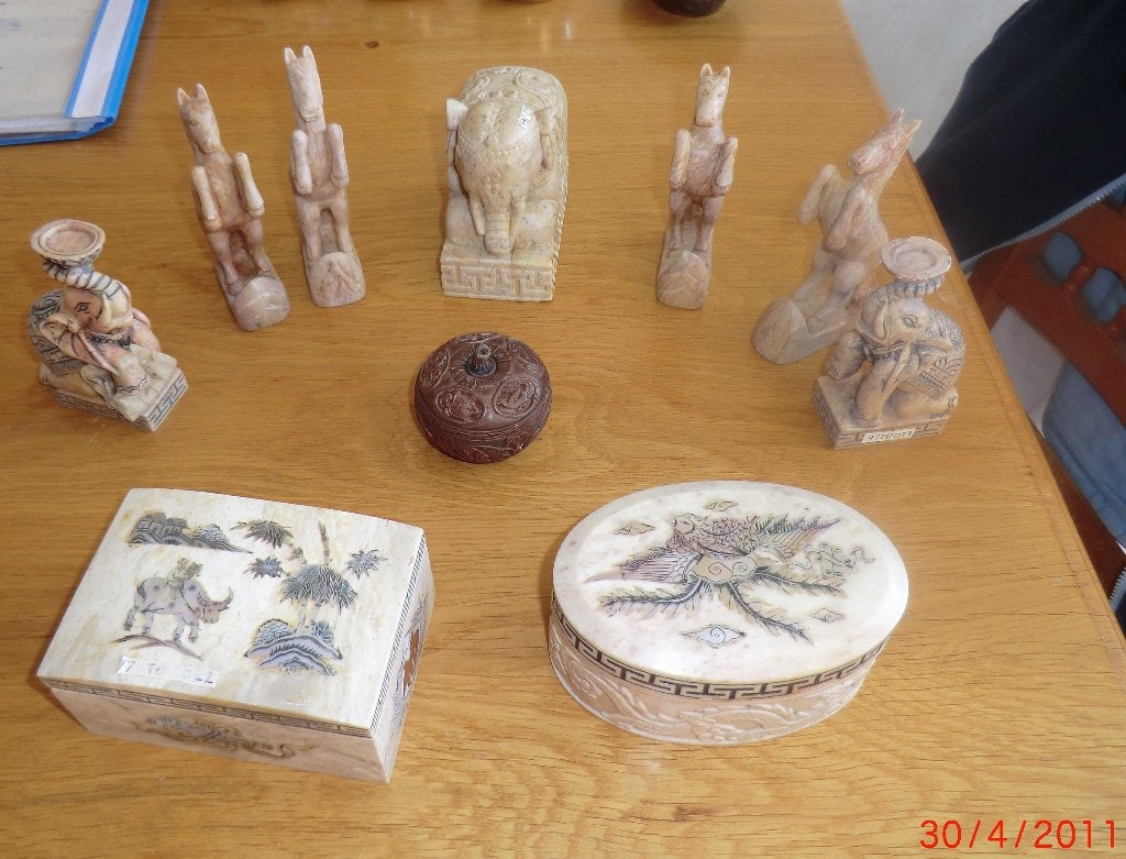 Div.Marmeren beeldjes, Nieuw made in Vietnam, o.a. Olifant, Ophalen of Verzenden, Nieuw, Wild dier, Beeldje of Figuurtje