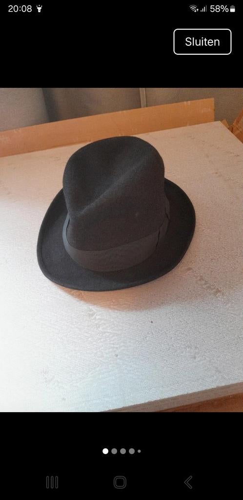 Borsalino gleufhoed jaren 60. Maat 5.5. Donker grijs, Kleding | Heren, Hoeden en Petten, Ophalen of Verzenden