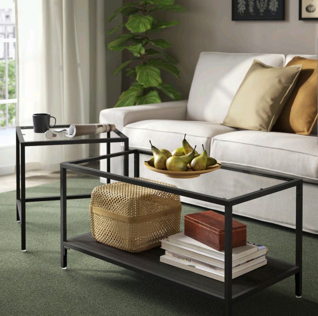Salontafel IKEA, Ophalen, 50 tot 100 cm, Glas, 25 tot 50 cm