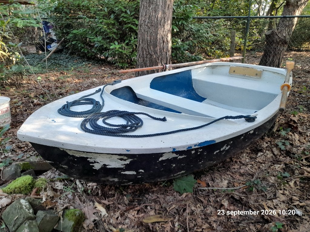 roeiboot met buitenboordmotor, Ophalen, Gebruikt, Met roeispanen of peddels, 1 m