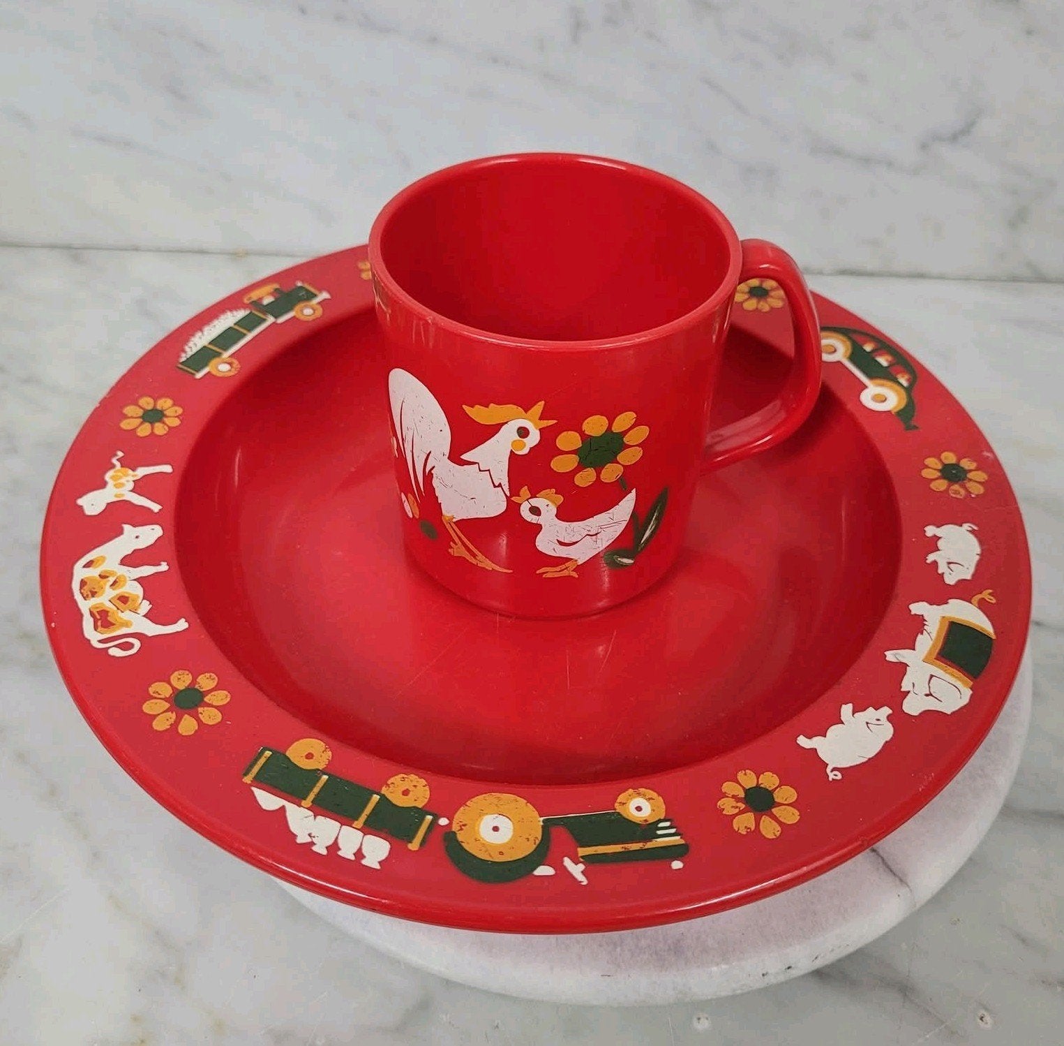 Vintage Emsa kinderservies jaren 70 – Boerderij (W. Germany), Verzenden, Huis en Inrichting