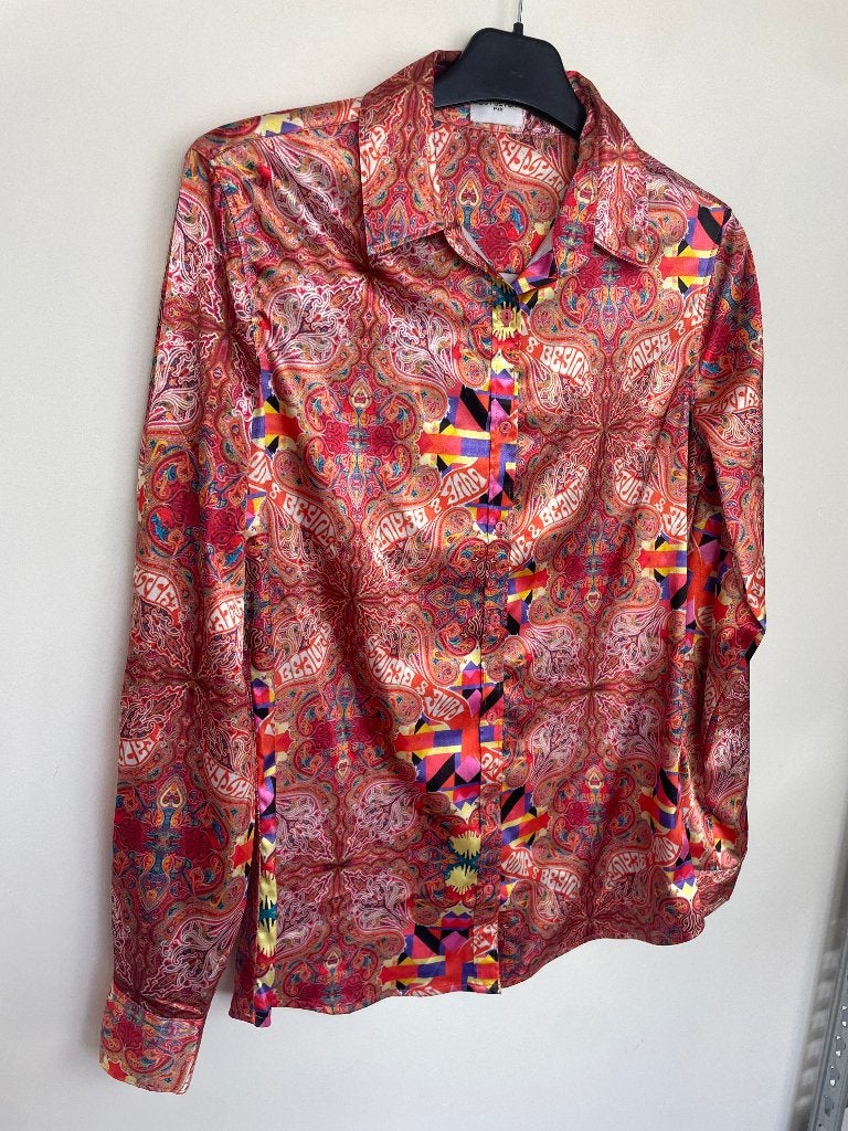 Est’Seven blouse maat 36 kleurrijk geometrisch silk look, Raasdorperweg 185 N, 1175 KV te Lijnden, Nederland, Est'Seven, Ophalen of Verzenden