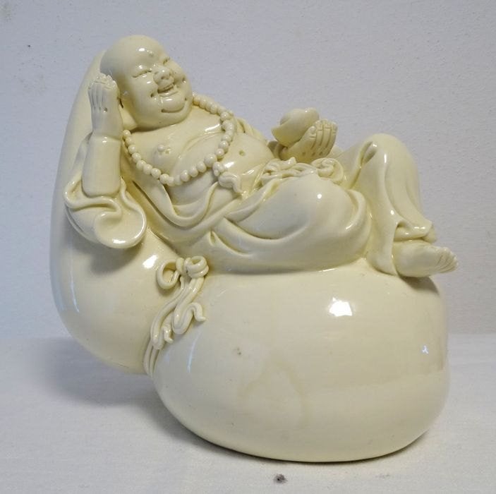 Grote Chinees Porseleinen Lachende Boeddha, Ophalen of Verzenden