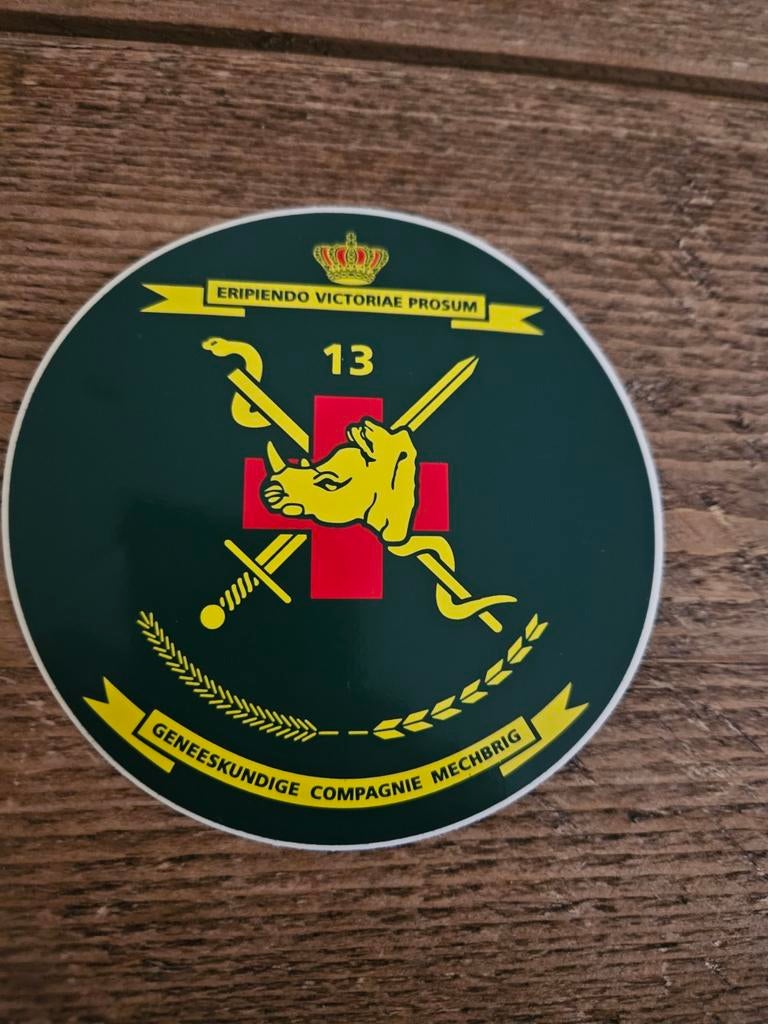 Geneeskundige Compagnie Mechbrig sticker, Verzamelen, Ophalen of Verzenden, Landmacht, Nederland, Embleem of Badge