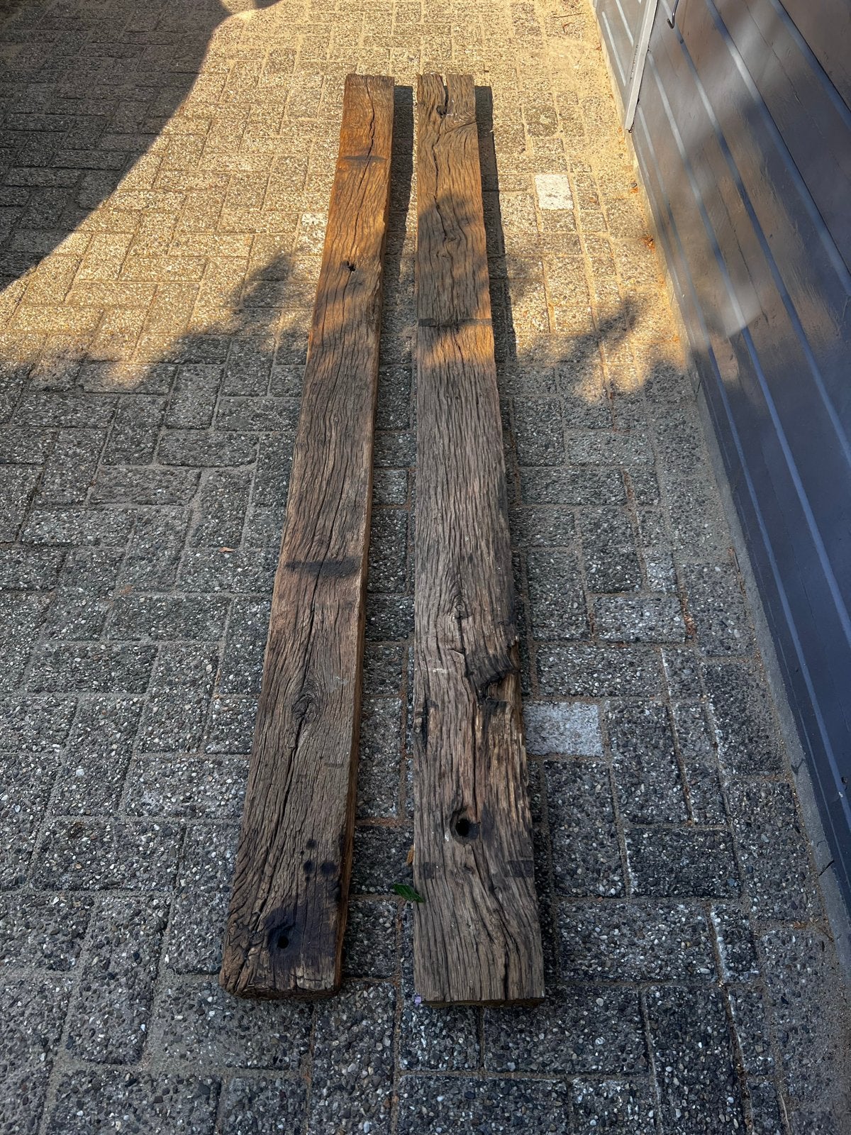 Treinbielzen voor meubels of decoratie - 2.62m lang, Gebruikt, Biels, 200 cm of meer, Ophalen of Verzenden