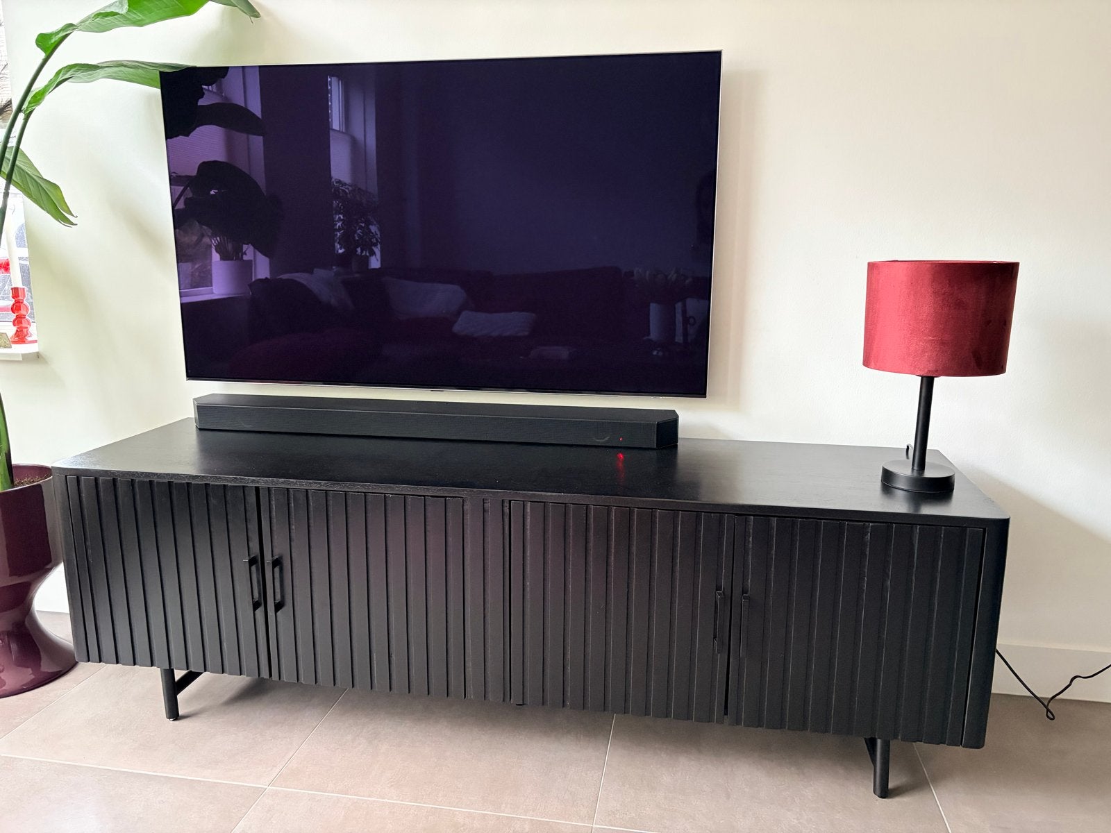 Zwart dressoir/tv-meubel - Showmodel en nieuw in verpakking, Ophalen, 150 tot 200 cm, Nieuw, Minder dan 100 cm