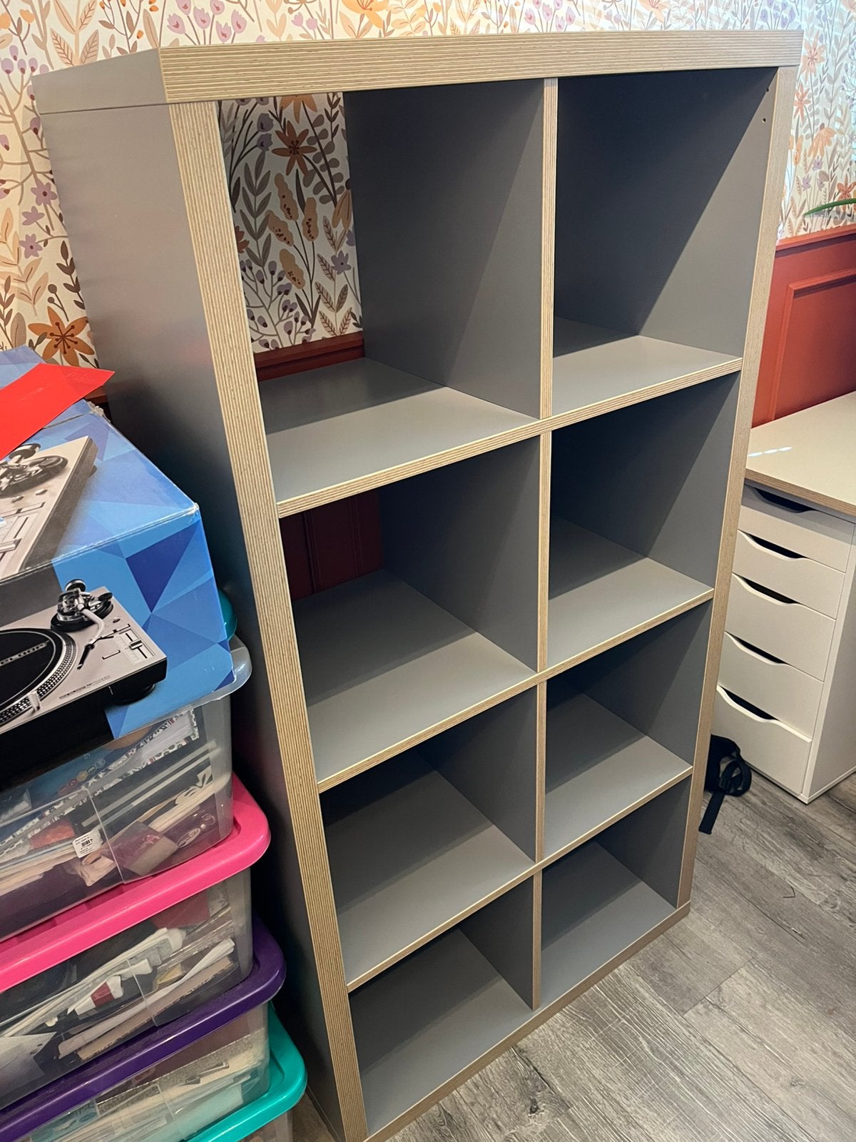 IKEA Kallax open kast / vakjeskast grijs, Ophalen, Gebruikt, 50 tot 100 cm, Minder dan 100 cm