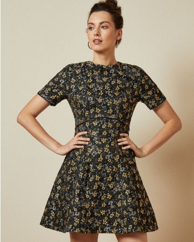 Ted Baker elegante chique aparte jurk mt (4) M, Maat 38/40 (M), Meerkleurig, ., Nieuw