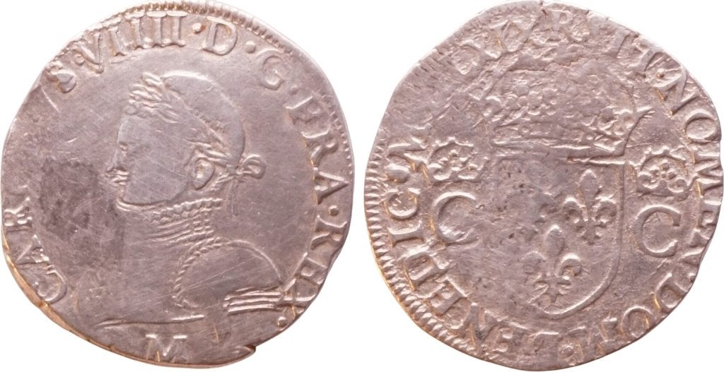 Teston 1569 M, Frankrijk (Karel IX), Verzenden, Frankrijk, Losse munt, Zilver
