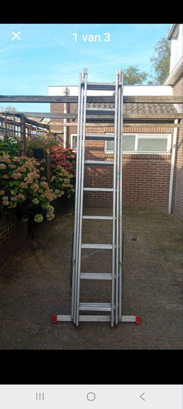 3 x 9 spots ladder 7,5m, Ophalen, 4 meter of meer