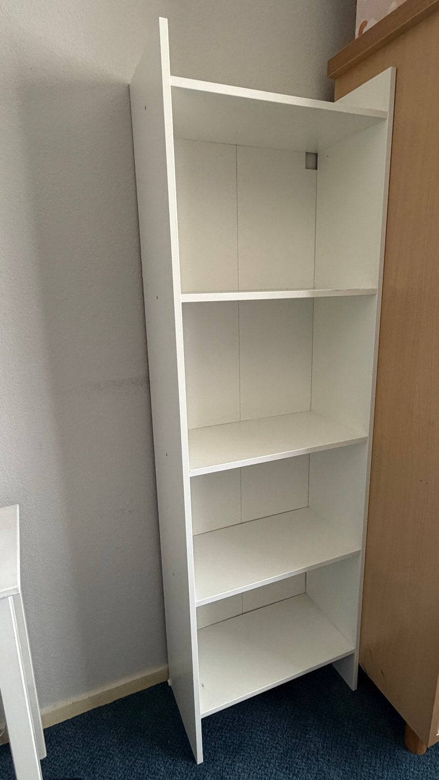 Witte Boekenkast openkast met 5 Planken, Ophalen, Met plank(en), Gebruikt, 50 tot 100 cm