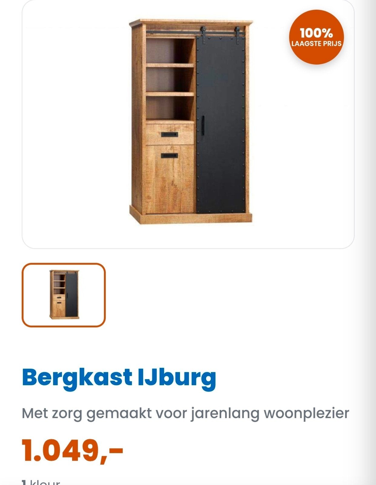 Bergkast IJburg - Stijlvolle opbergkast met schuifdeur, Huis en Inrichting, Kasten | Boekenkasten, Zo goed als nieuw, 150 tot 200 cm