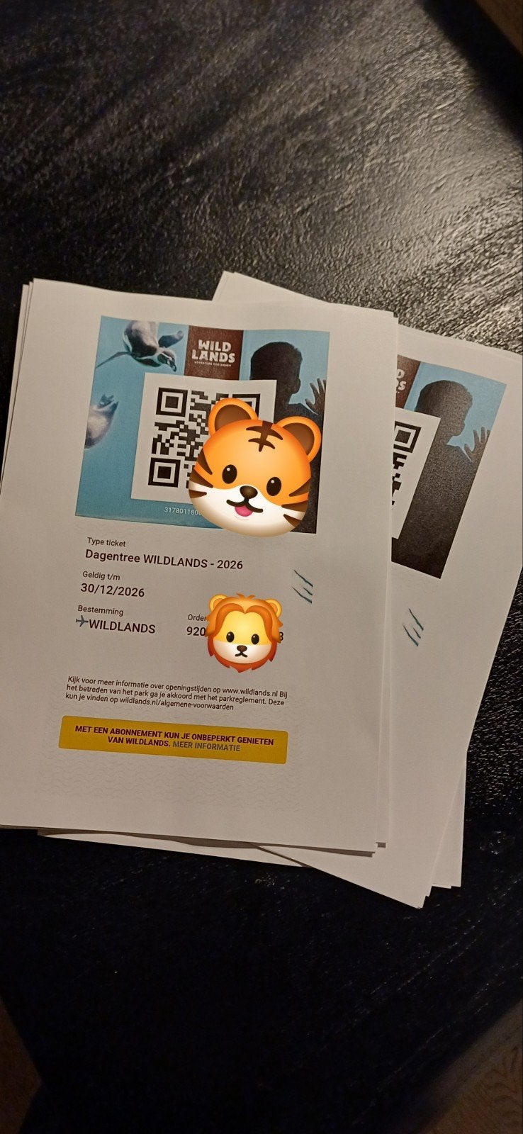 Toegangskaarten Wildlands AANBIEDING, Tickets en Kaartjes, Drie personen of meer, Ticket of Toegangskaart