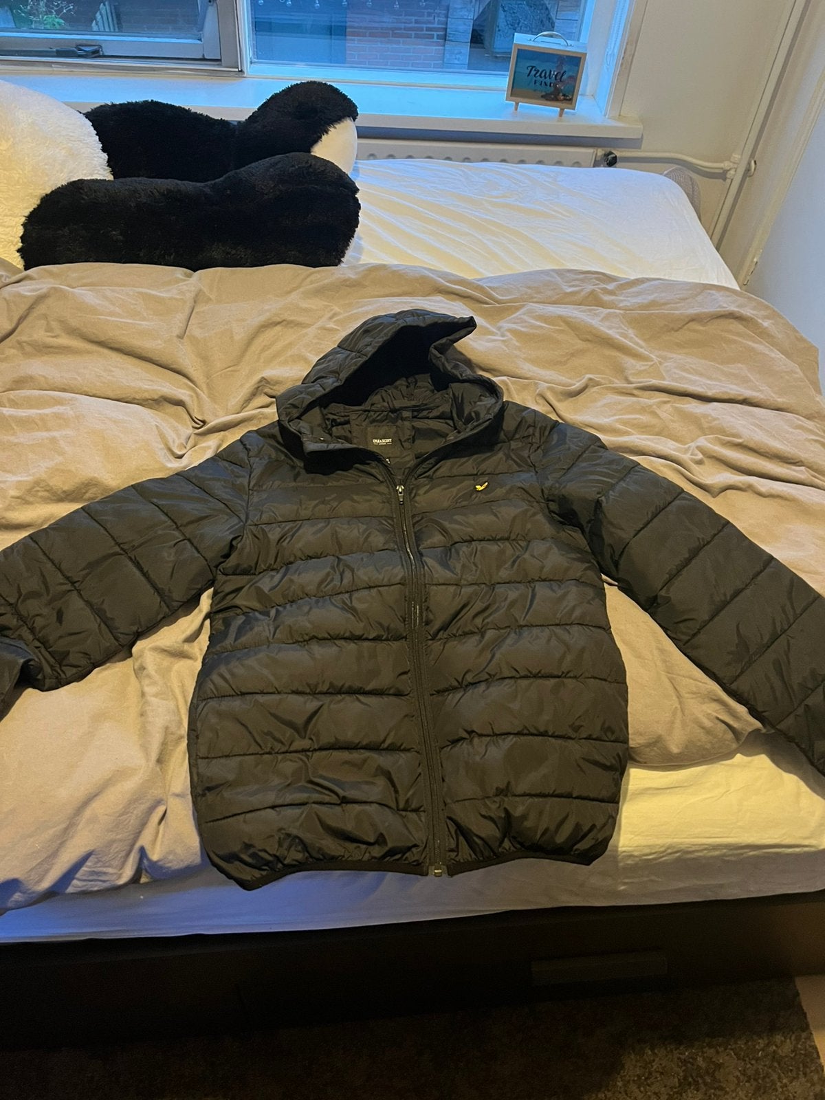 Lyle and scott jas junior 14/15 jaar, Kleding | Heren, Jassen | Winter, Ophalen, Zo goed als nieuw, Overige maten, Zwart