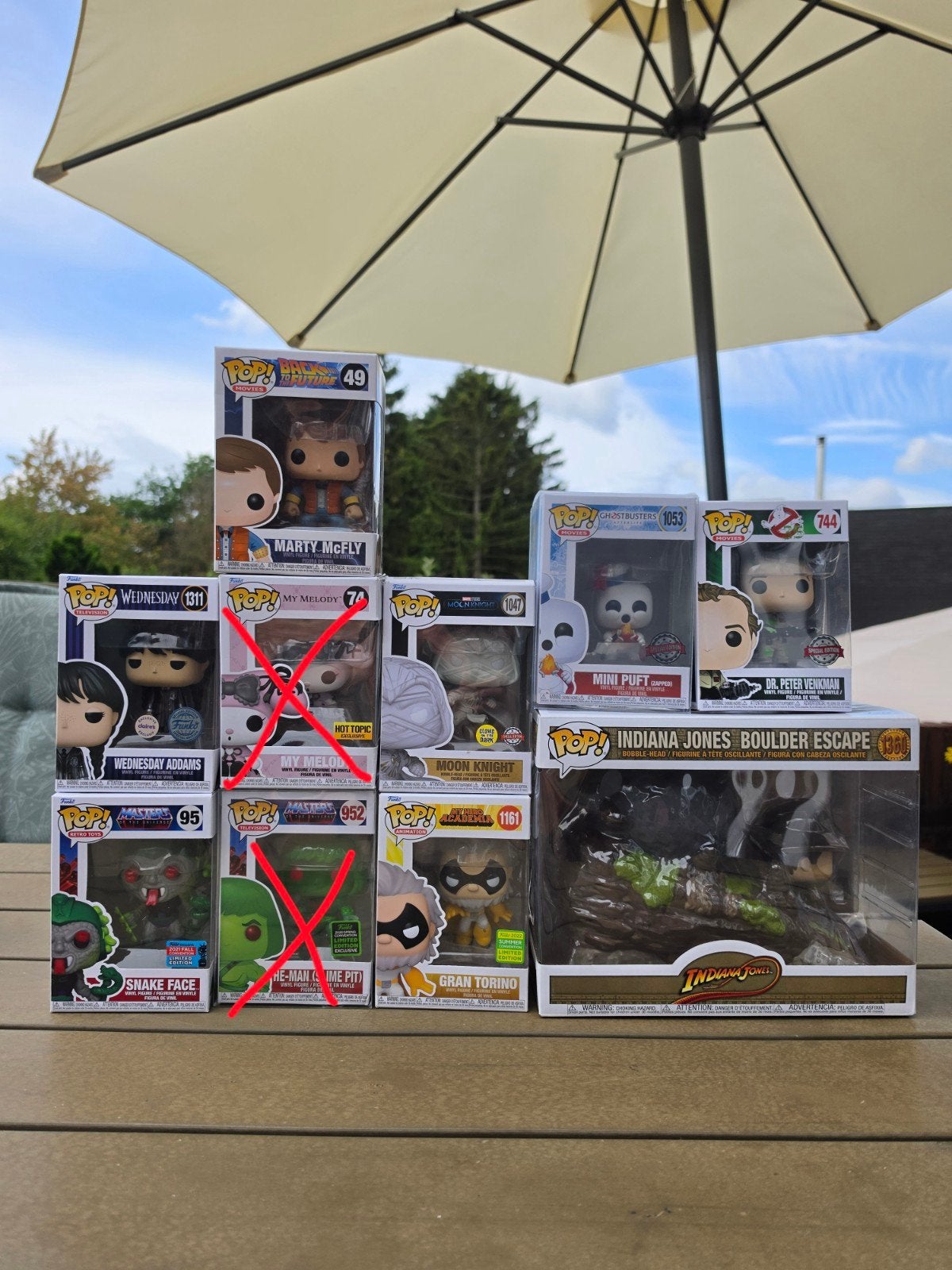 Partij Funko Pops: Marty McFly, Wednesday Addams en meer, Ophalen of Verzenden, Zo goed als nieuw