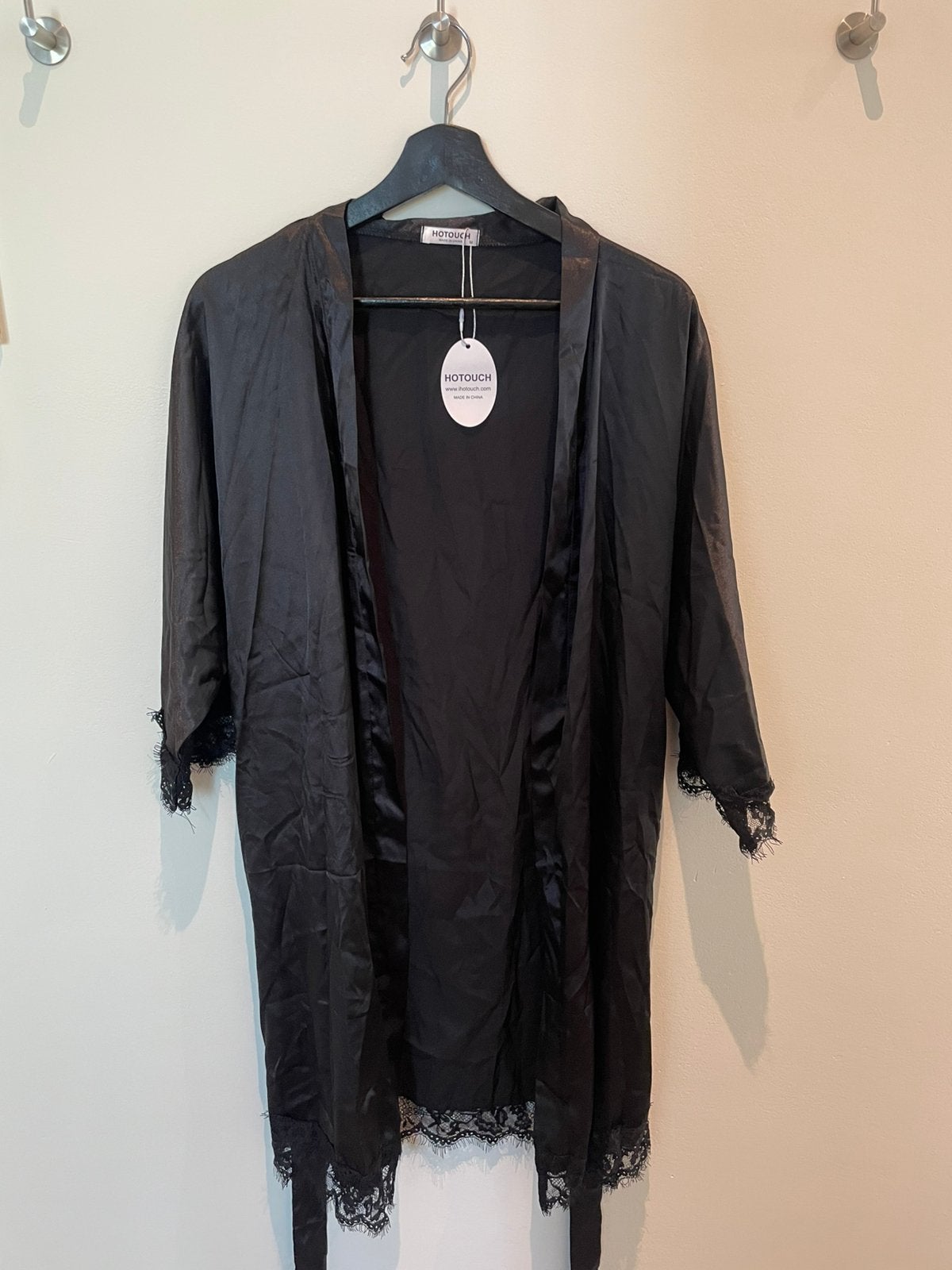 Zwarte Kimono / ochtendjas - Hotouch, Kleding | Dames, Ophalen of Verzenden, Zwart, Badjas
