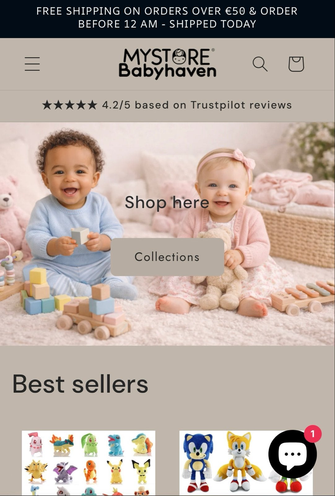 Dropshipping website met babyproducten, Ophalen