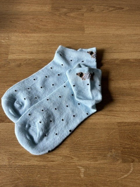 NIEUW teckel enkelsokken lichtblauw maat 35-38, Sokken en Kniesokken, Blauw, Maat 35 t/m 38, Nieuw