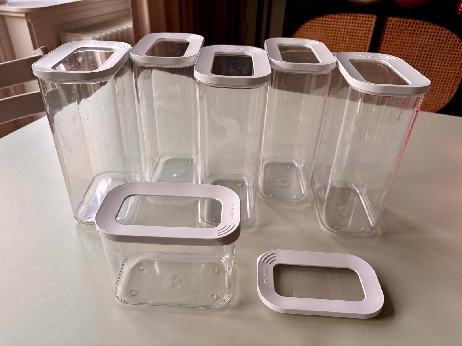 Mepal Modula Bewaardozen Set - 5x 2L, 1x 1L, 1x deksel, Gebruikt, Kunststof, Ophalen of Verzenden, Voorraadpot