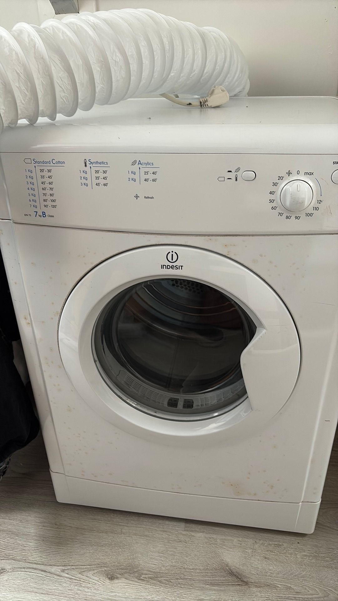 Indesit luchtafvoerdroger IDV75, Ophalen, Gebruikt, 85 tot 90 cm, 1200 tot 1600 toeren