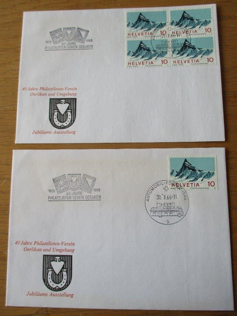 Zwitserland, Finsteraarhorn, spec. enveloppen, Fil. Ver., Verzenden, Gestempeld