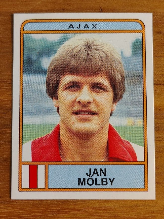 Panini 1984 - Ajax - Jan Mölby - #9 - ongebruikt, Verzenden, Zo goed als nieuw, Plaatje