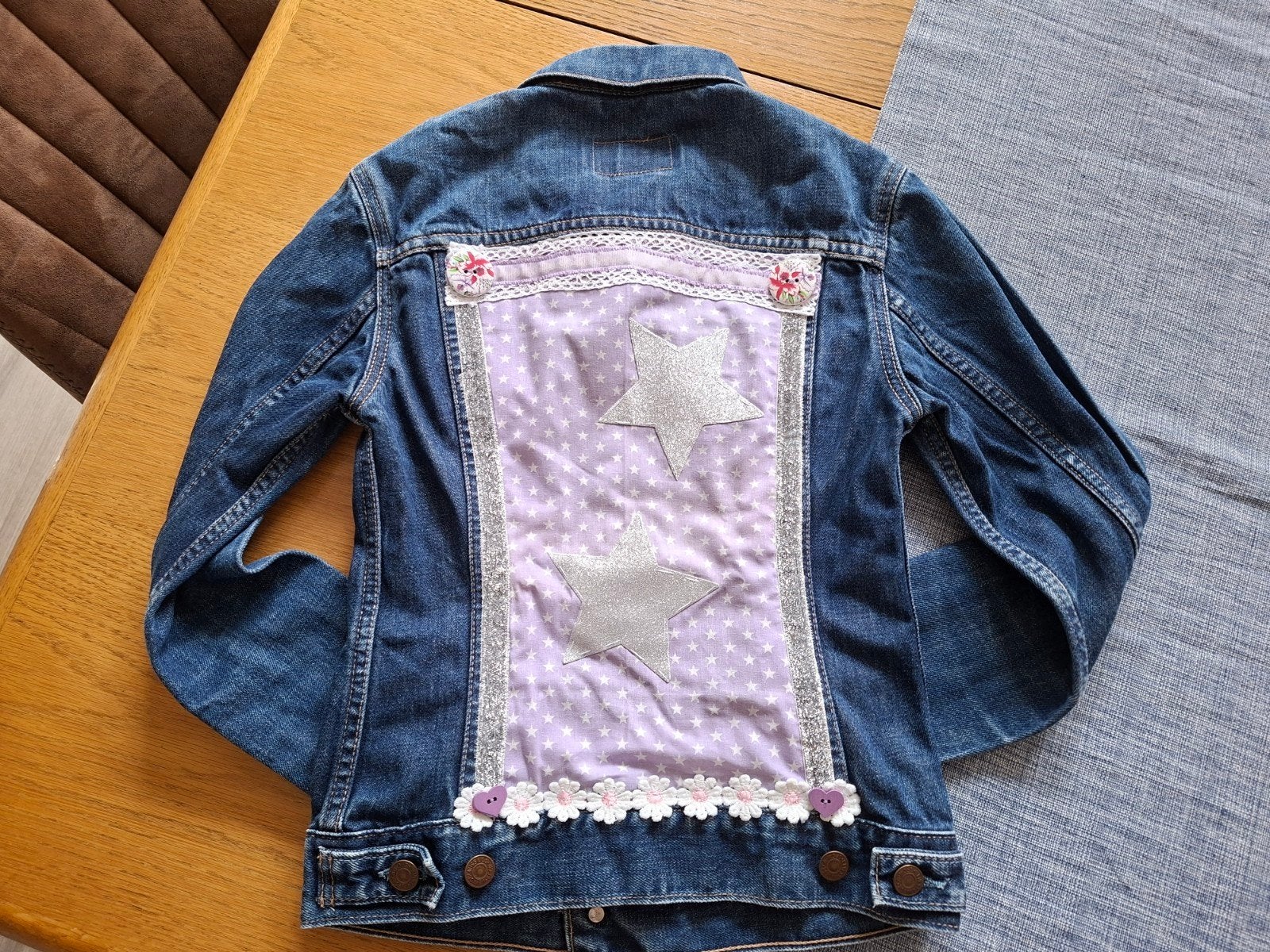 Gepimpt Levi's spijkerjasje maat XS, Ophalen of Verzenden, Zo goed als nieuw, Maat 34 (XS) of kleiner, Blauw