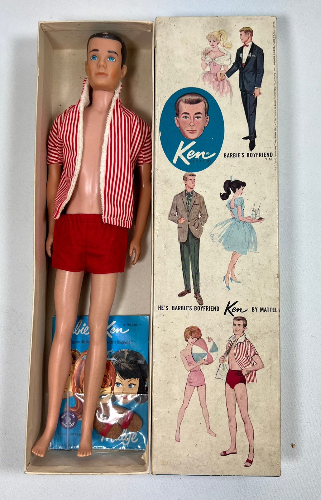 Vintage Barbie Ken in originele doos met accessoires, Verzamelen, Ophalen of Verzenden, Gebruikt, Pop