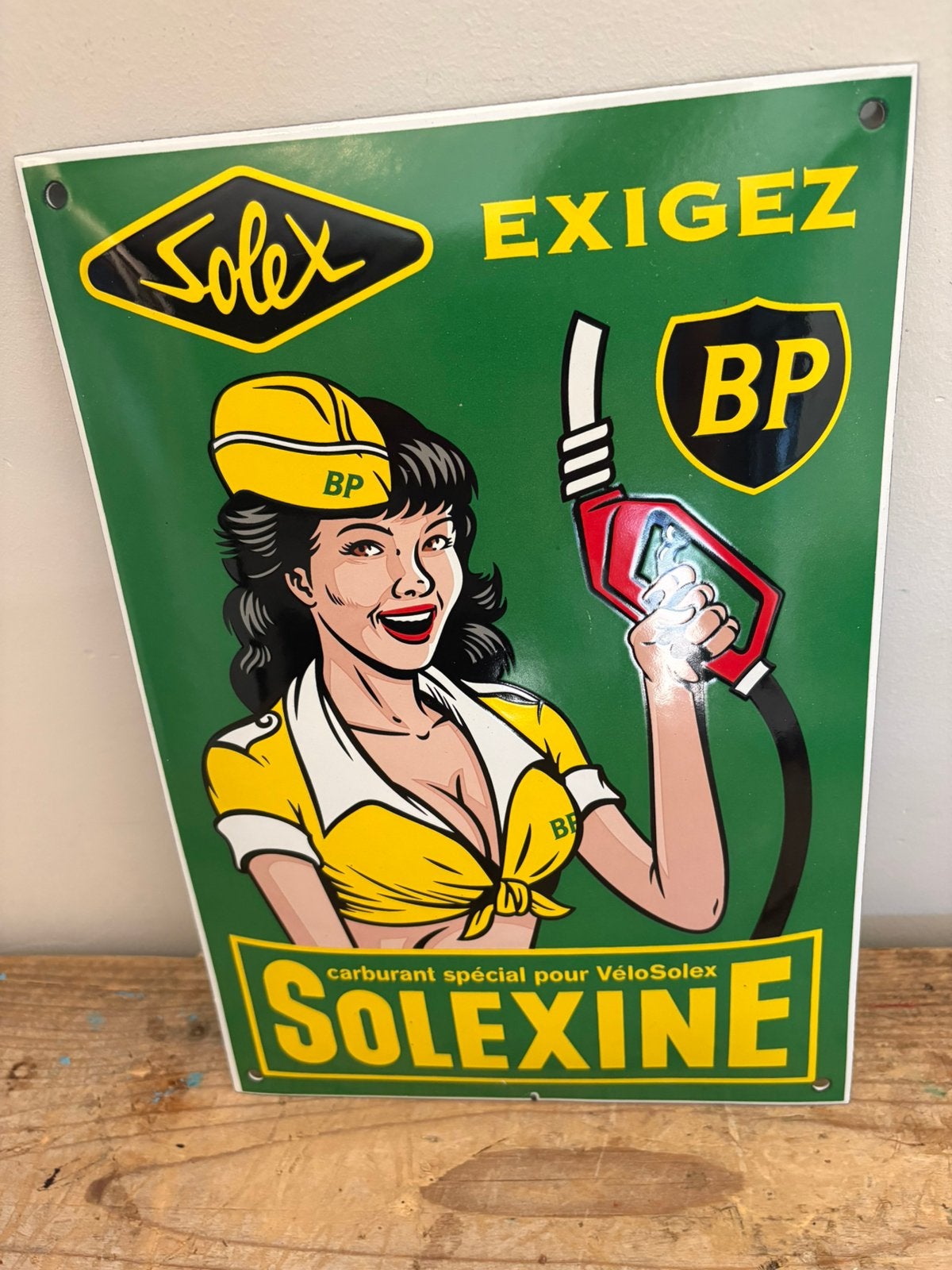 Emaille bord ‘BP’ (Solex) 20x30 cm., Ophalen of Verzenden