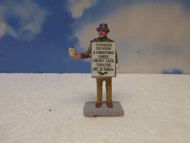 lemax sandwich board man kerstdorp poppetje figurine beeldje, Ophalen of Verzenden, Zo goed als nieuw