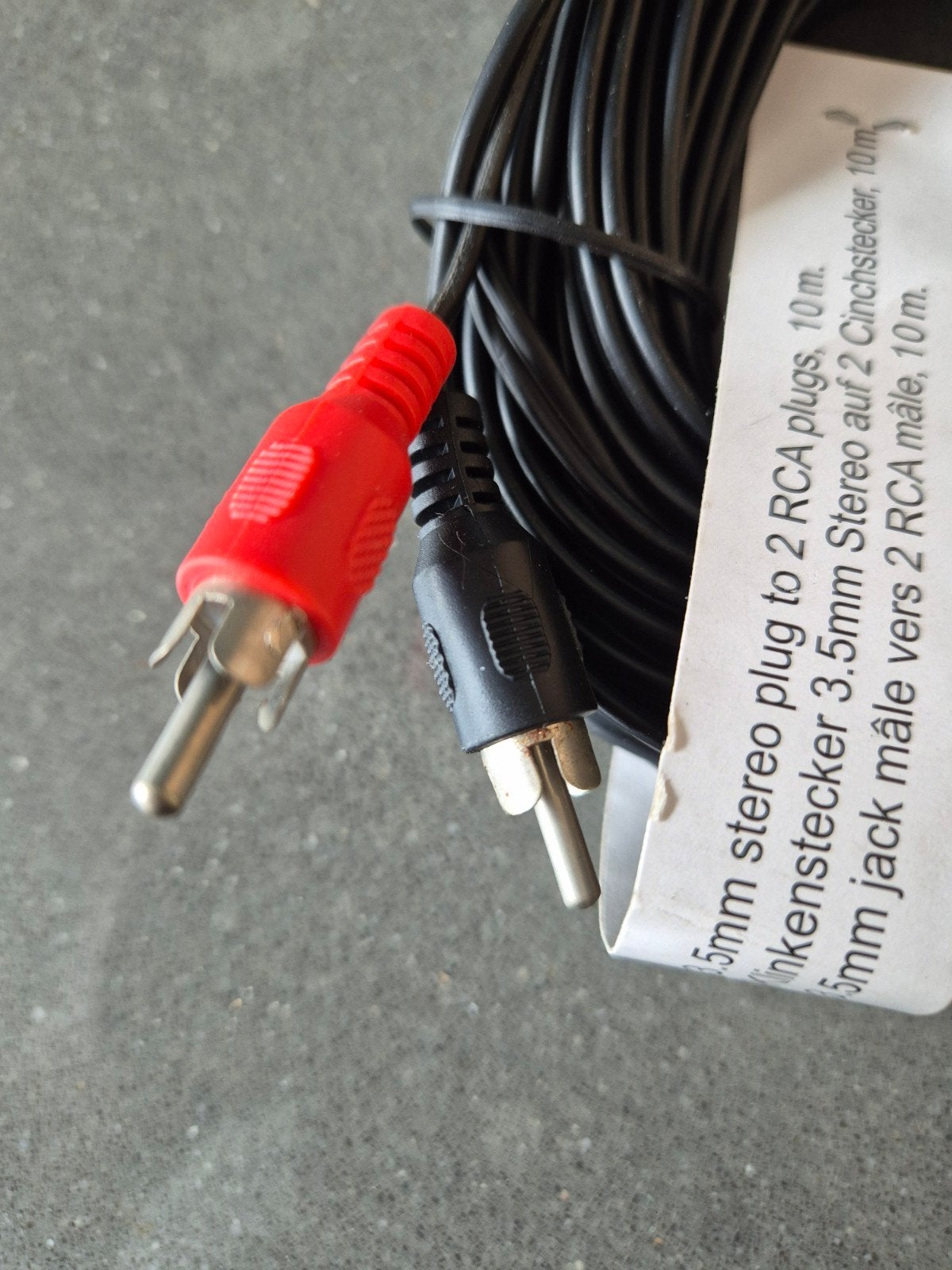 10m 3.5mm Jack naar 2x Tulp RCA Audio Kabel, Ophalen of Verzenden