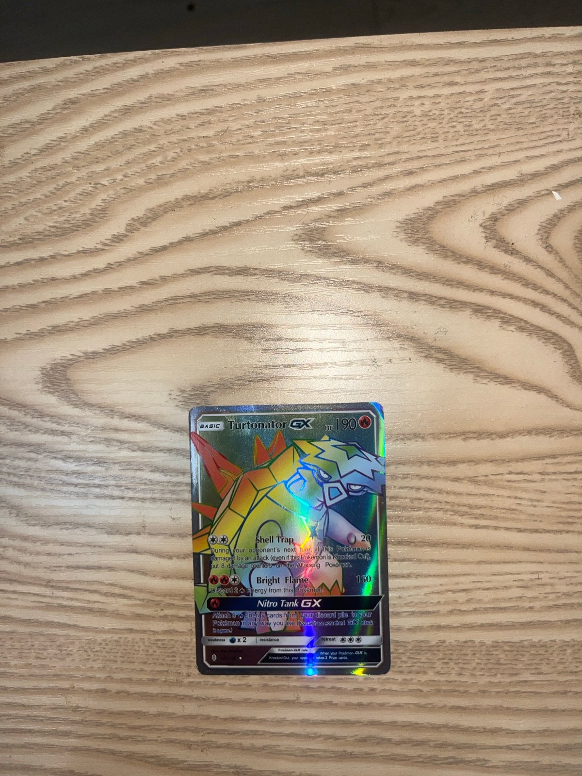 Pokémon Kaart Turtonator GX - Basic 190 HP, Ophalen of Verzenden, Zo goed als nieuw, Losse kaart, Foil