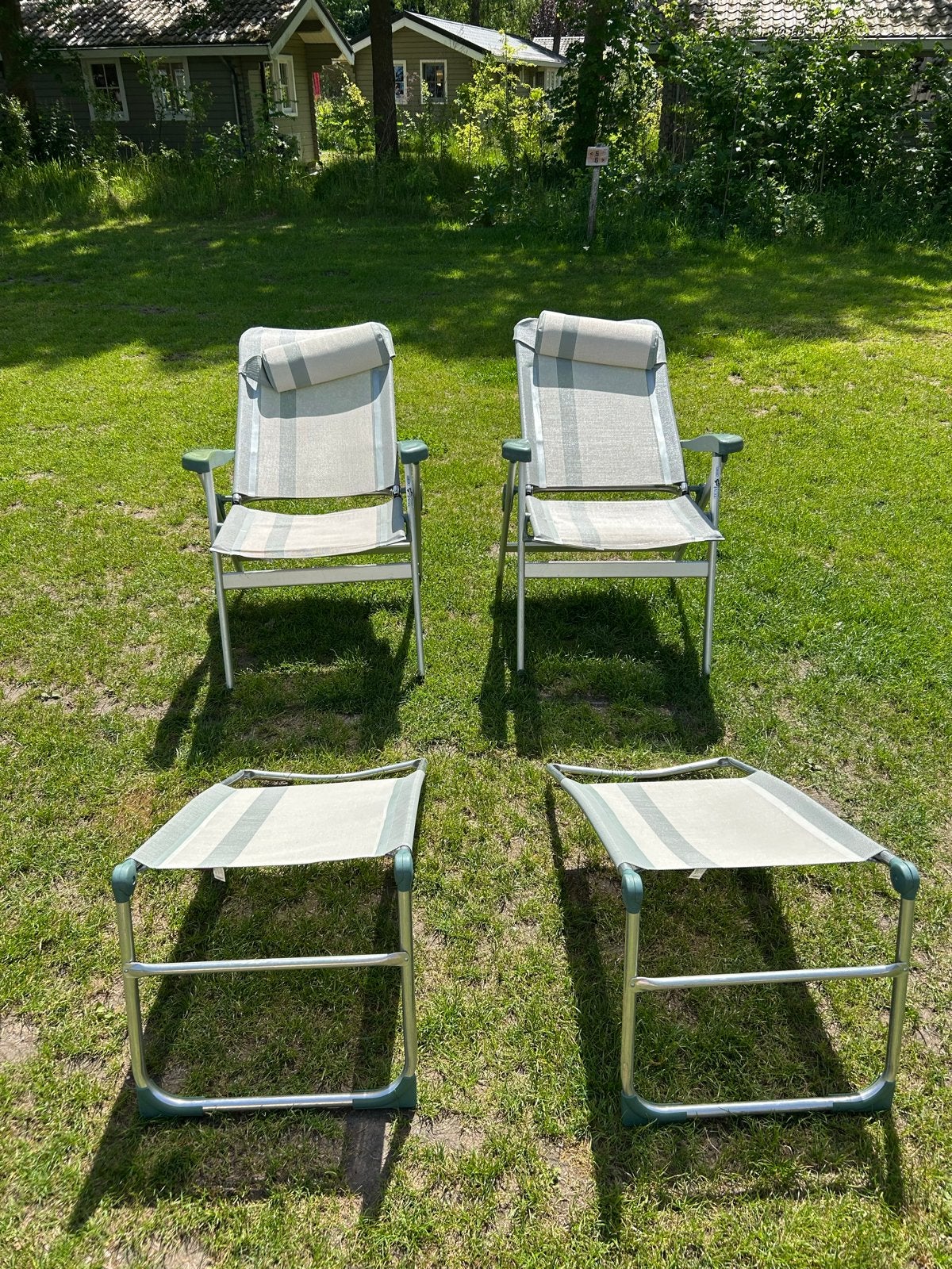 Crespo campingstoelen met voetenbankjes, Ophalen, Gebruikt, Campingstoel