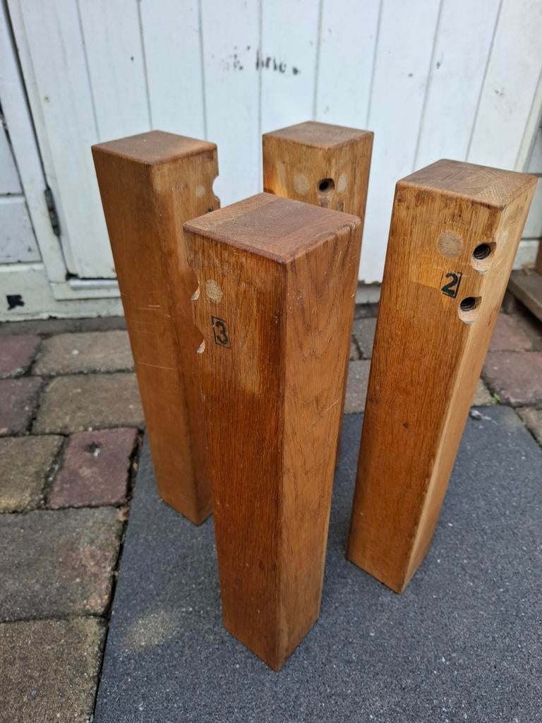 4 tafelpoten eiken, Ophalen of Verzenden, 250 cm of meer, Balken