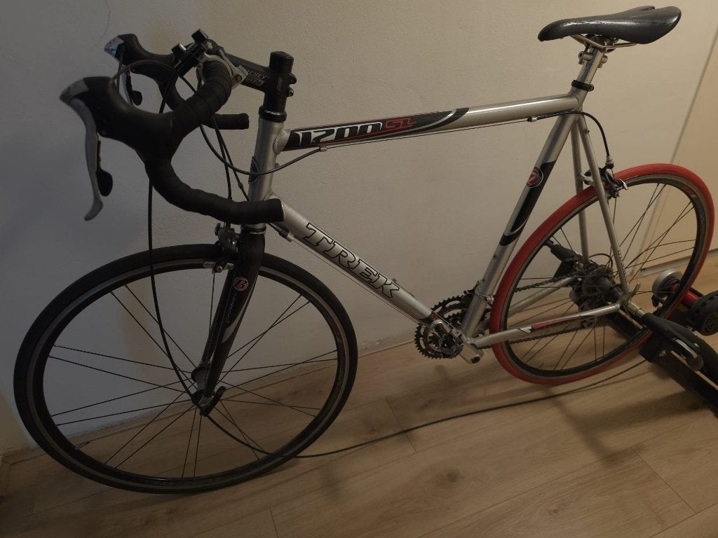 Racefiets (Trek SL 1200) + Indoor Bike Trainer, 28 inch, Gebruikt, Aluminium, 57 tot 61 cm