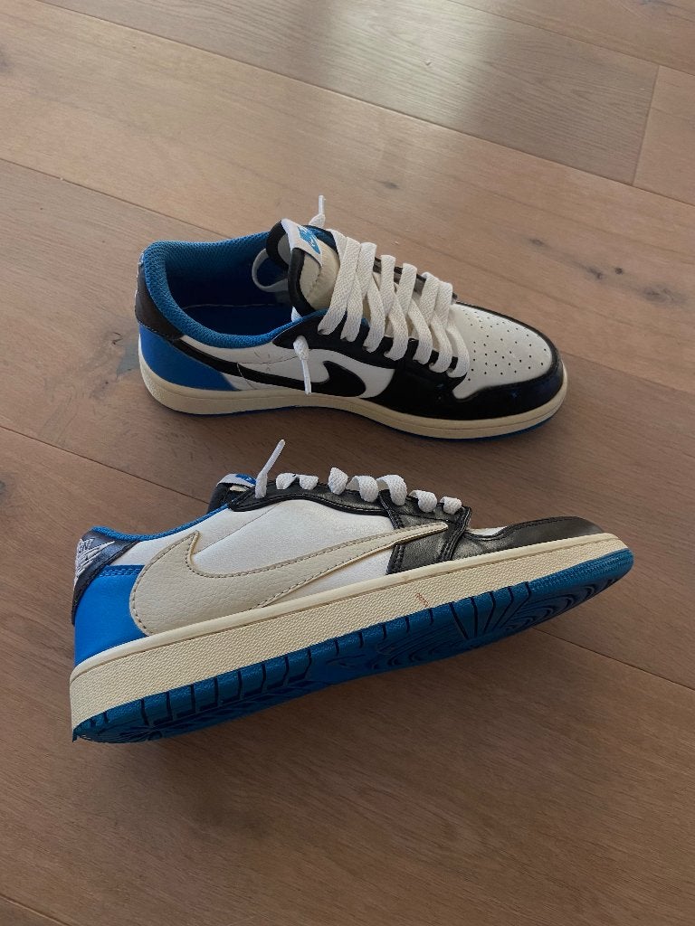 Nike Jordan 1 Low Travis Scott Fragment Maat 36,5, Kleding | Heren, Ophalen of Verzenden, Nike Jordan, Blauw, Sneakers of Gympen