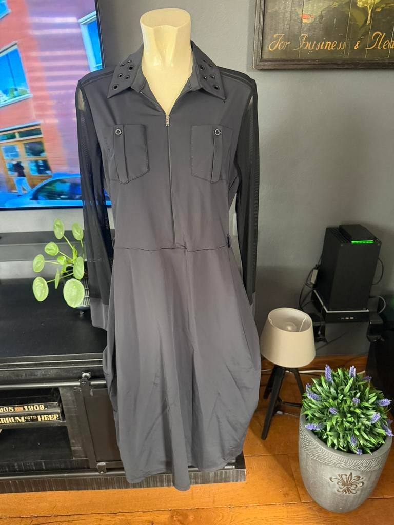 Zipp 73 travelstof jurk maat XL, zwart, Kleding | Dames, Ophalen of Verzenden, Zo goed als nieuw, Maat 46/48 (XL) of groter, Zwart