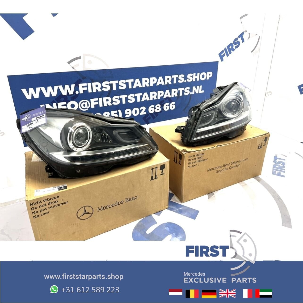 W204 C204 S204 ILS KOPLAMPEN SET LINKS + RECHTS Mercedes C K, Gebruikt, -, Ophalen of Verzenden, -