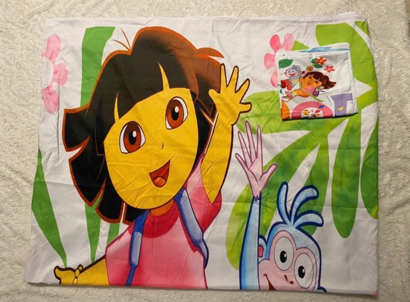 Nieuw eenpersoons Dora dekbedovertrek, Nieuw, Ophalen of Verzenden, Meerkleurig, Meisje