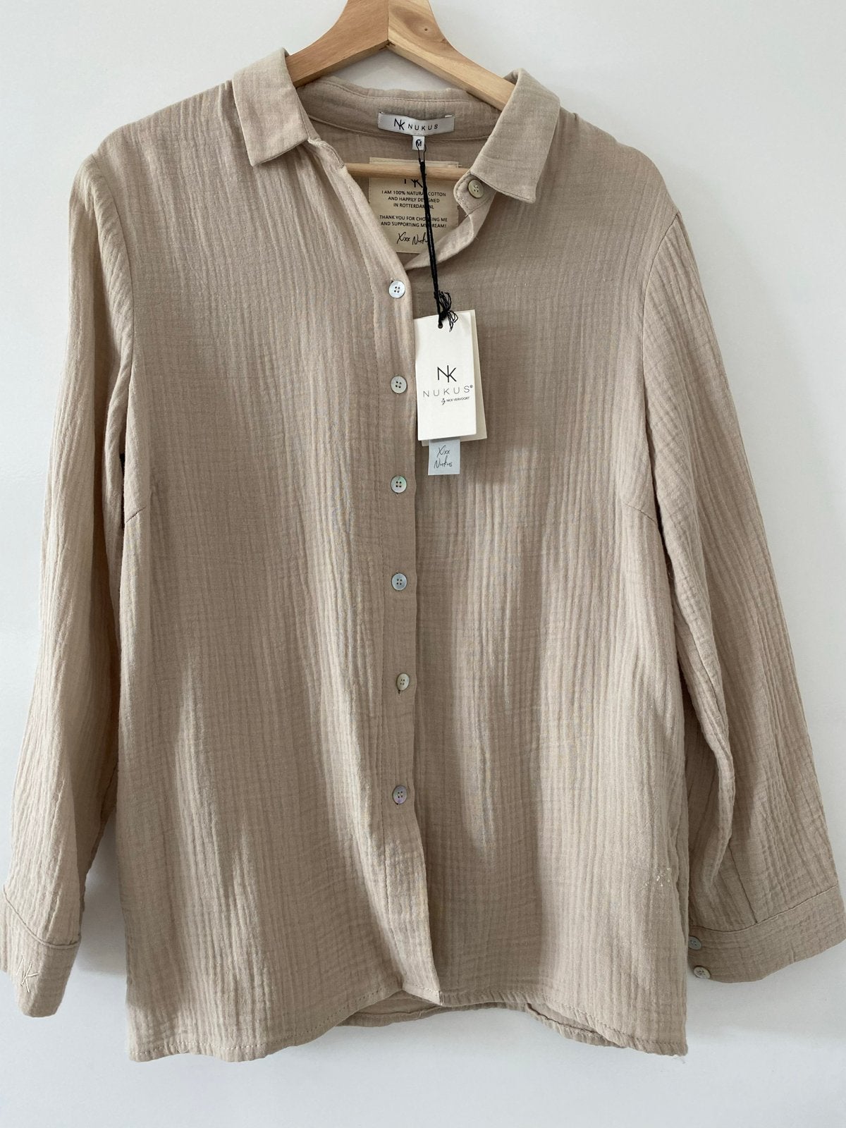 Nukus Barbara Blouse - Zandkleurig - Maat M, Ophalen of Verzenden, Nieuw, Maat 38/40 (M), Beige