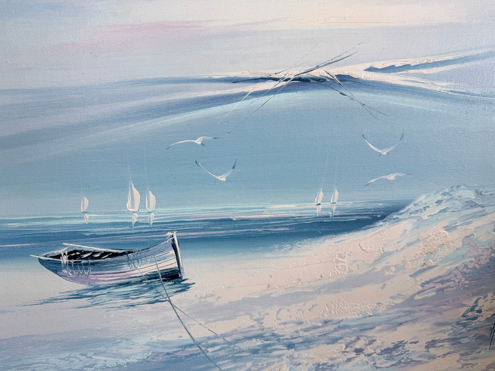 Olieverfschilderij H.Durant - maritiem, Antiek en Kunst, Kunst | Schilderijen | Klassiek, Maritiem / water, Doek, Realistisch