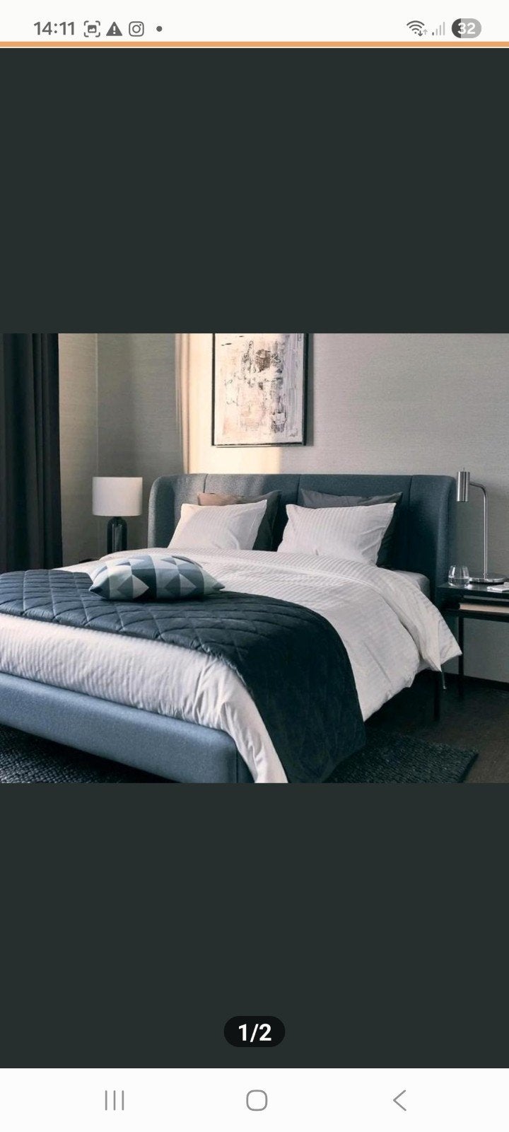 IKEA Tufjord bed 180x200 plus schotelbodem Zo goed als nieuw, Tweepersoons, Ophalen of Verzenden, Zo goed als nieuw, 180 cm
