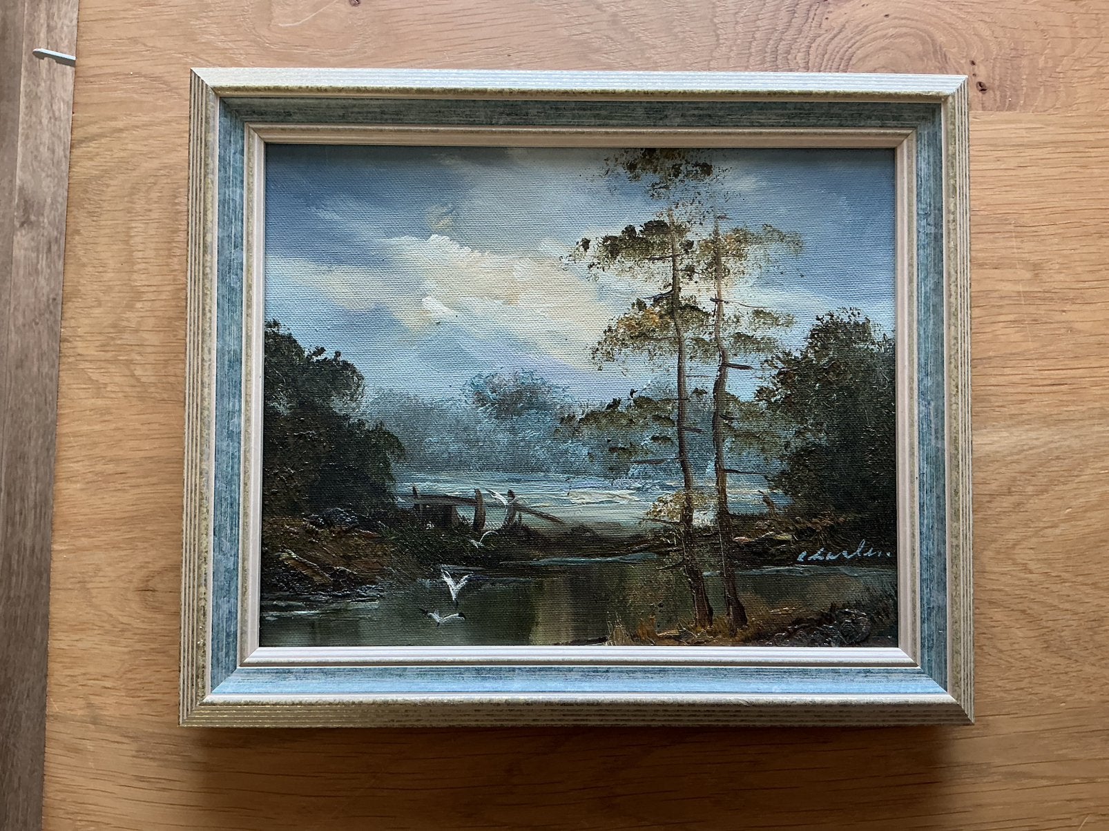 klassiek, decoratief landschapsschilderij., Antiek en Kunst, Doek, Ophalen of Verzenden, Landschap, Olieverf